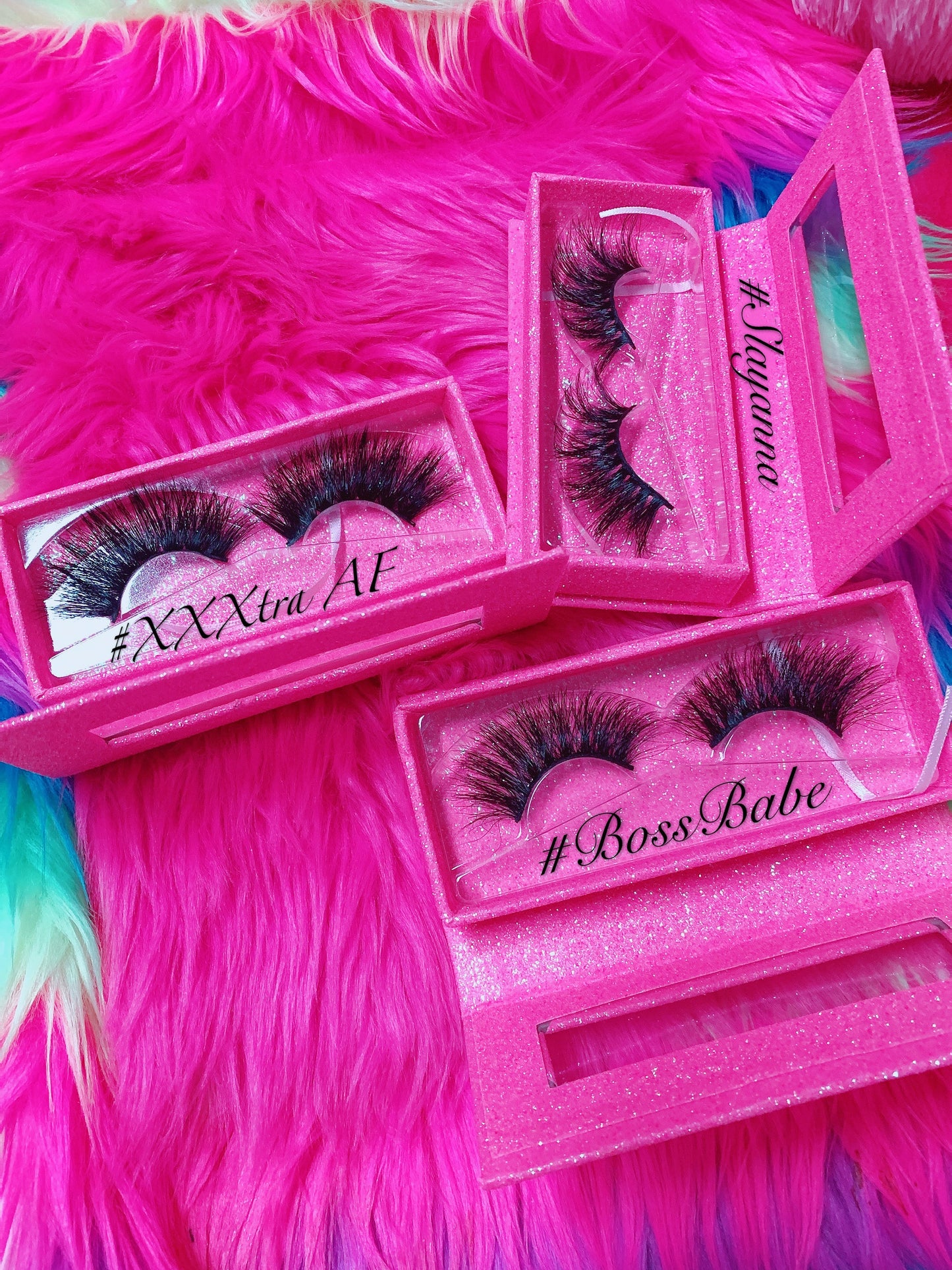 Inked Doll Cosmetics - #XXXTRA AF 5D DreamDoll-LUXE Lash *PINK GLITTER* Glam Magnet Case