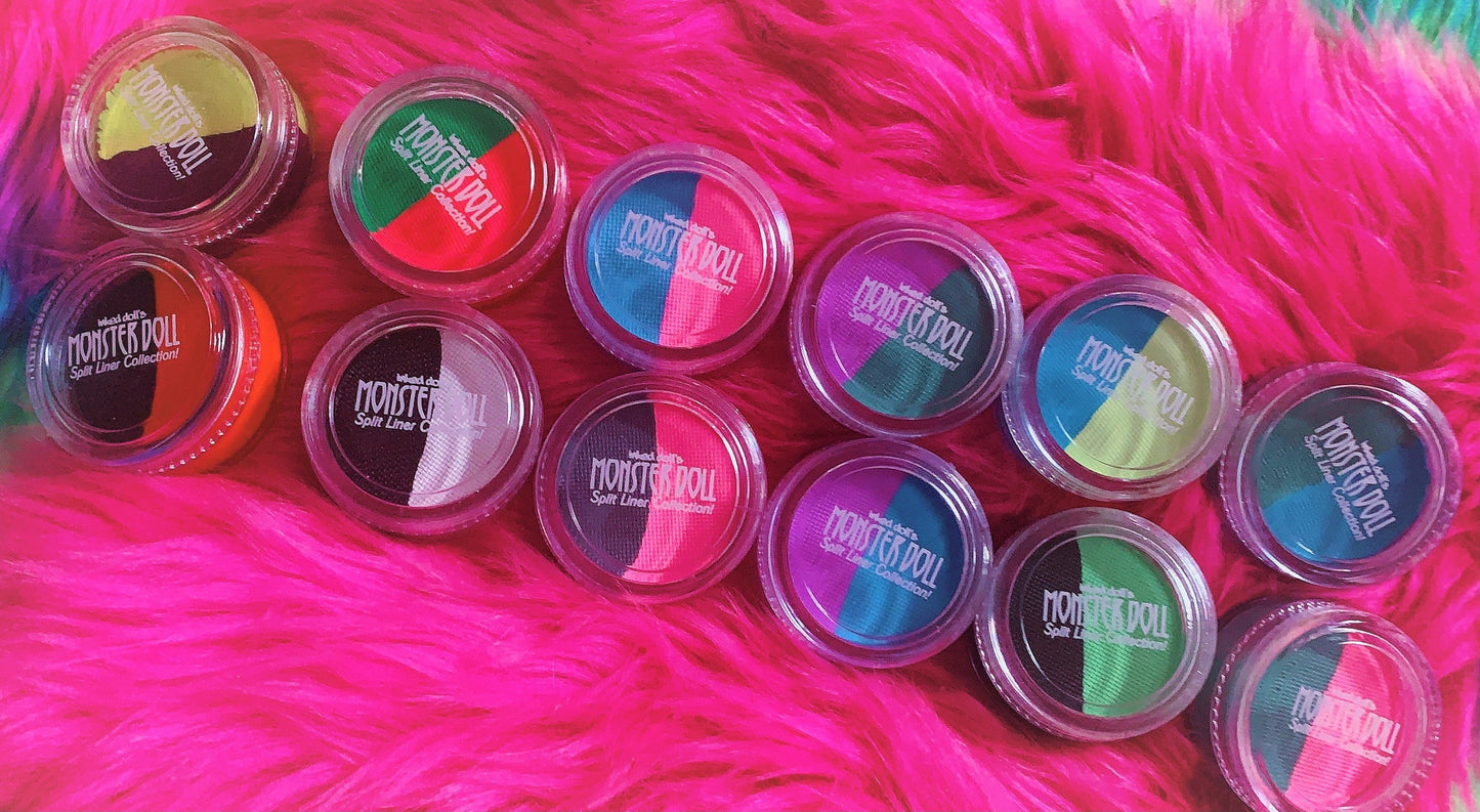 Inked Doll Cosmetics - (HUGE!) Monster Doll ROCHELLE GOYLE *UV Neon Pastel* SPLIT LINER/FACE/BODY PAINT!