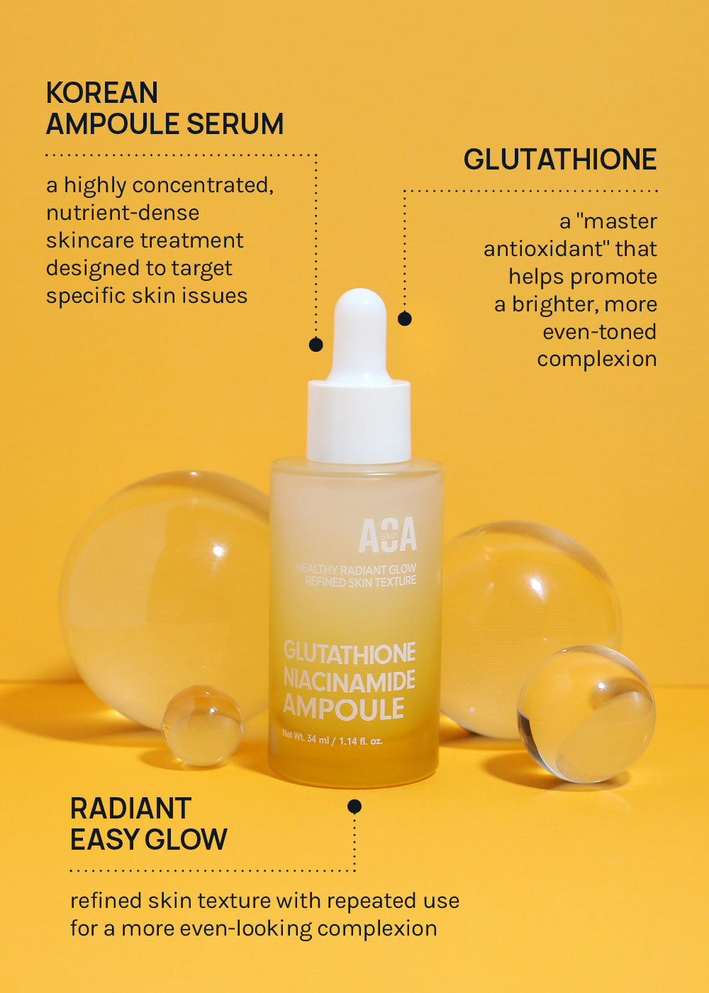 AOA Skin Glutathione Niacinamide Ampoule 34ml