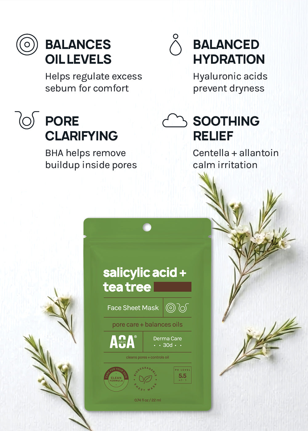 AOA Skin Salicylic Acid + Tea Tree Sheet Mask