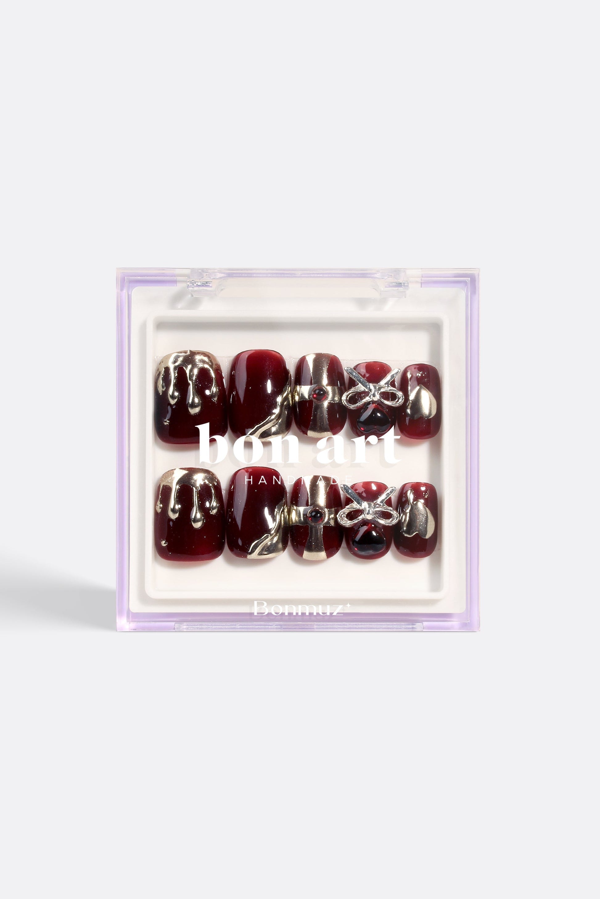 Bonmuz - Maroon Castle | Pro Handmade Gel Nails