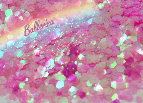 Inked Doll Cosmetics - BALLERINA (Pink/White) Chunky Iridescent Glamdoll Glitter