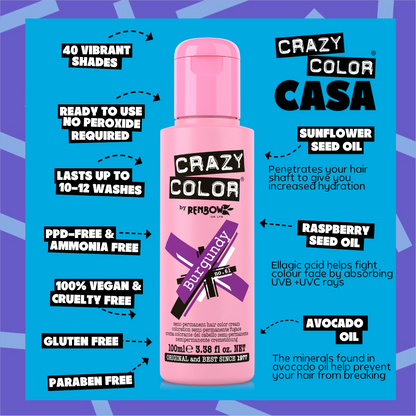 Burgundy (Rich Purple) - Semi-Permanent Hair Dye - Crazy Color