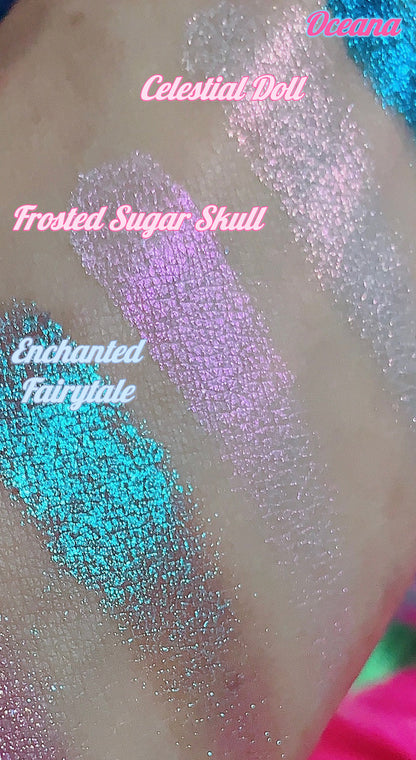 Inked Doll Cosmetics - FROSTED SUGAR Unicorn SKULL Pressed Duochrome
