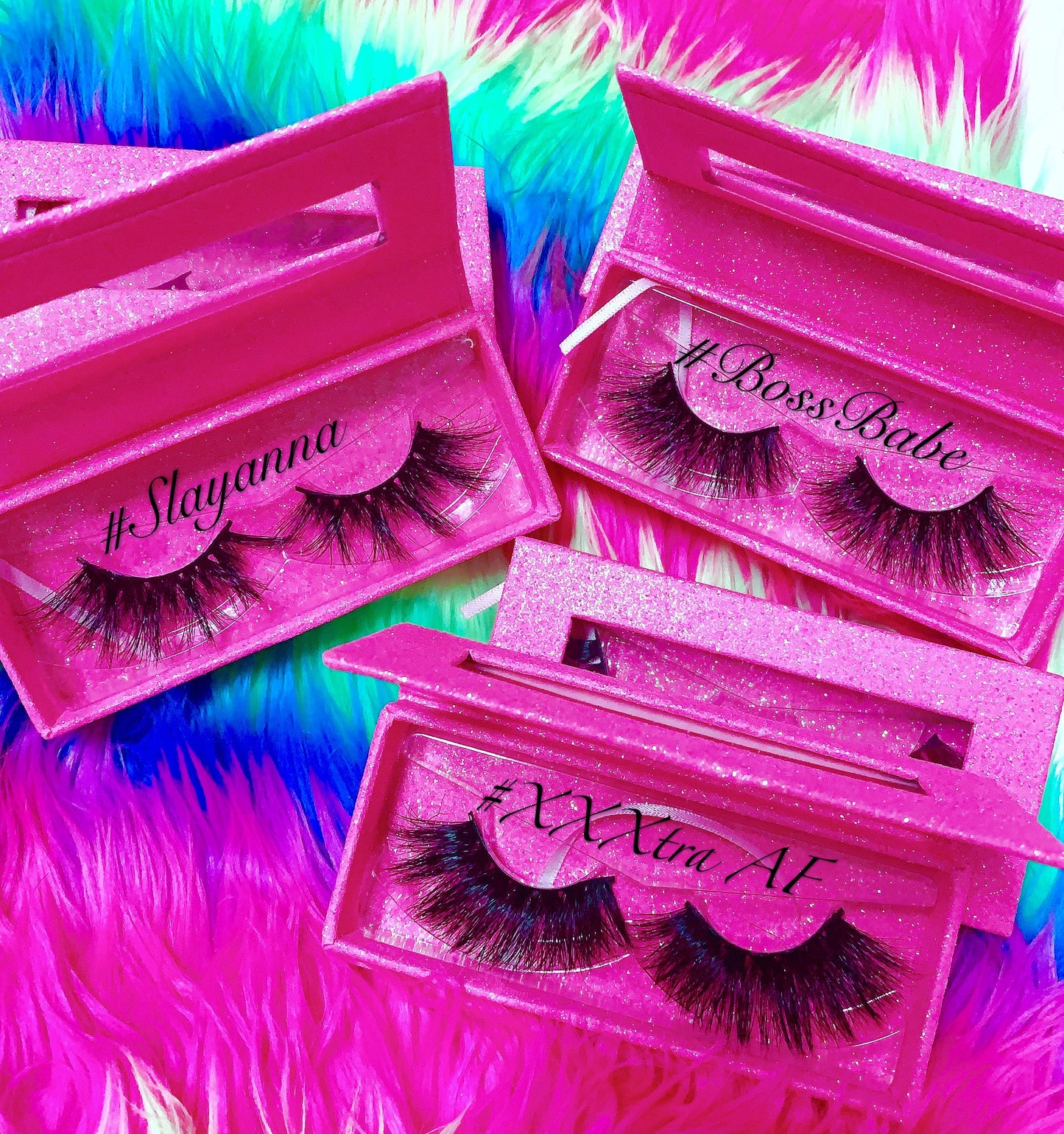 Inked Doll Cosmetics - #SLAYANNA 5D DreamDoll-LUXE Lash *PINK GLITTER* Glam MAGNET Case