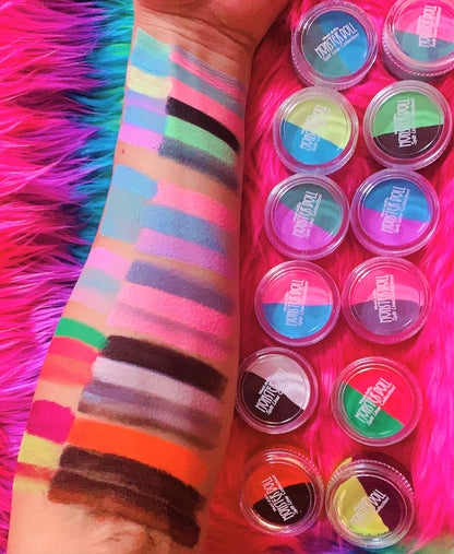 Inked Doll Cosmetics - (HUGE!) Monster Doll ZOMBY GAGA *UV Neon Pastel* SPLIT LINER/ FACE/ BODY PAINT