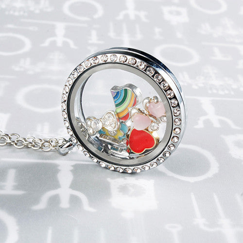Gold Letter U Locket Charm