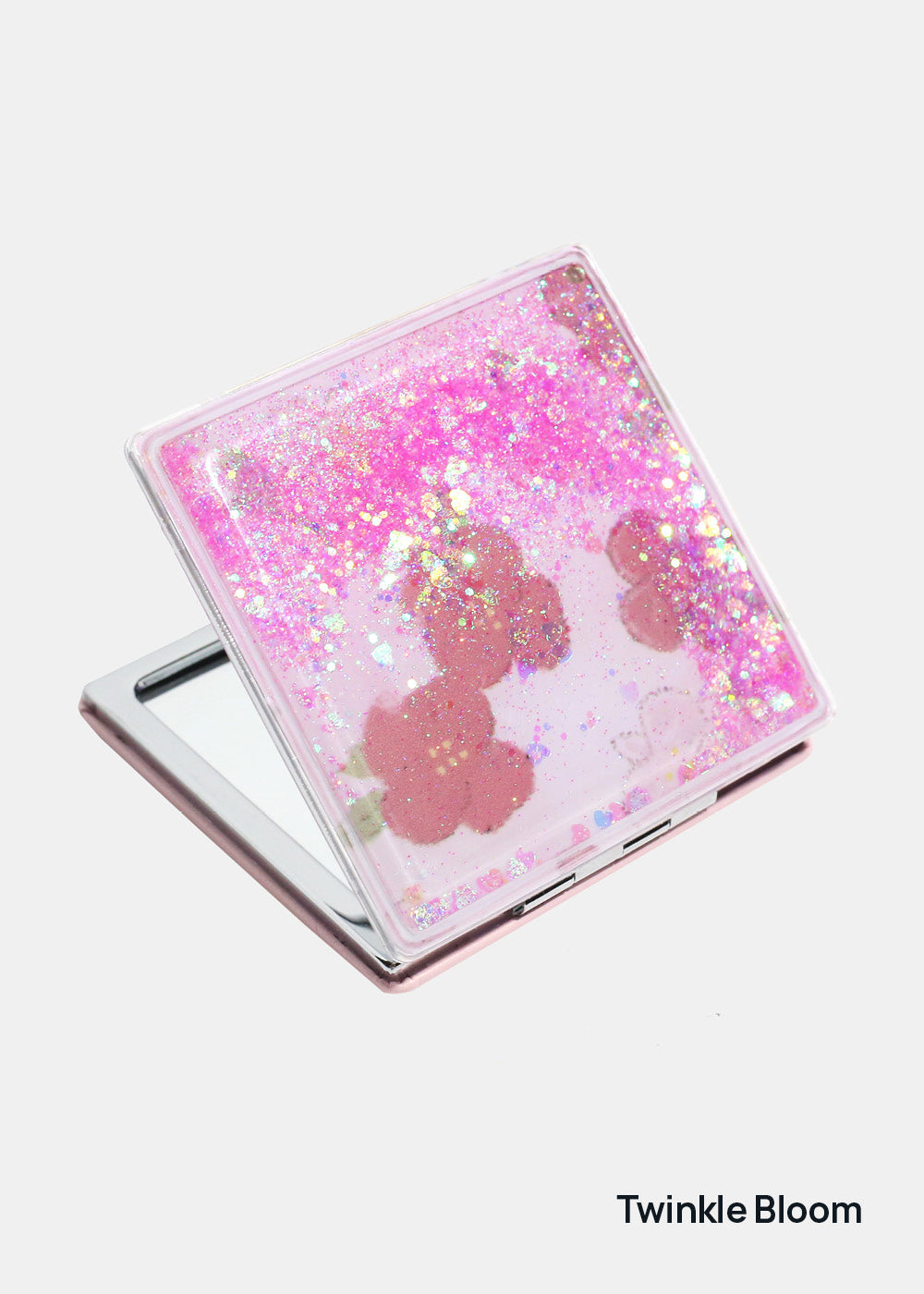 AOA Pro Double-Sided Compact Mirror – Glitter Bloom