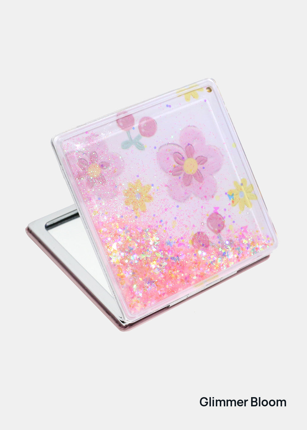 AOA Pro Double-Sided Compact Mirror – Glitter Bloom