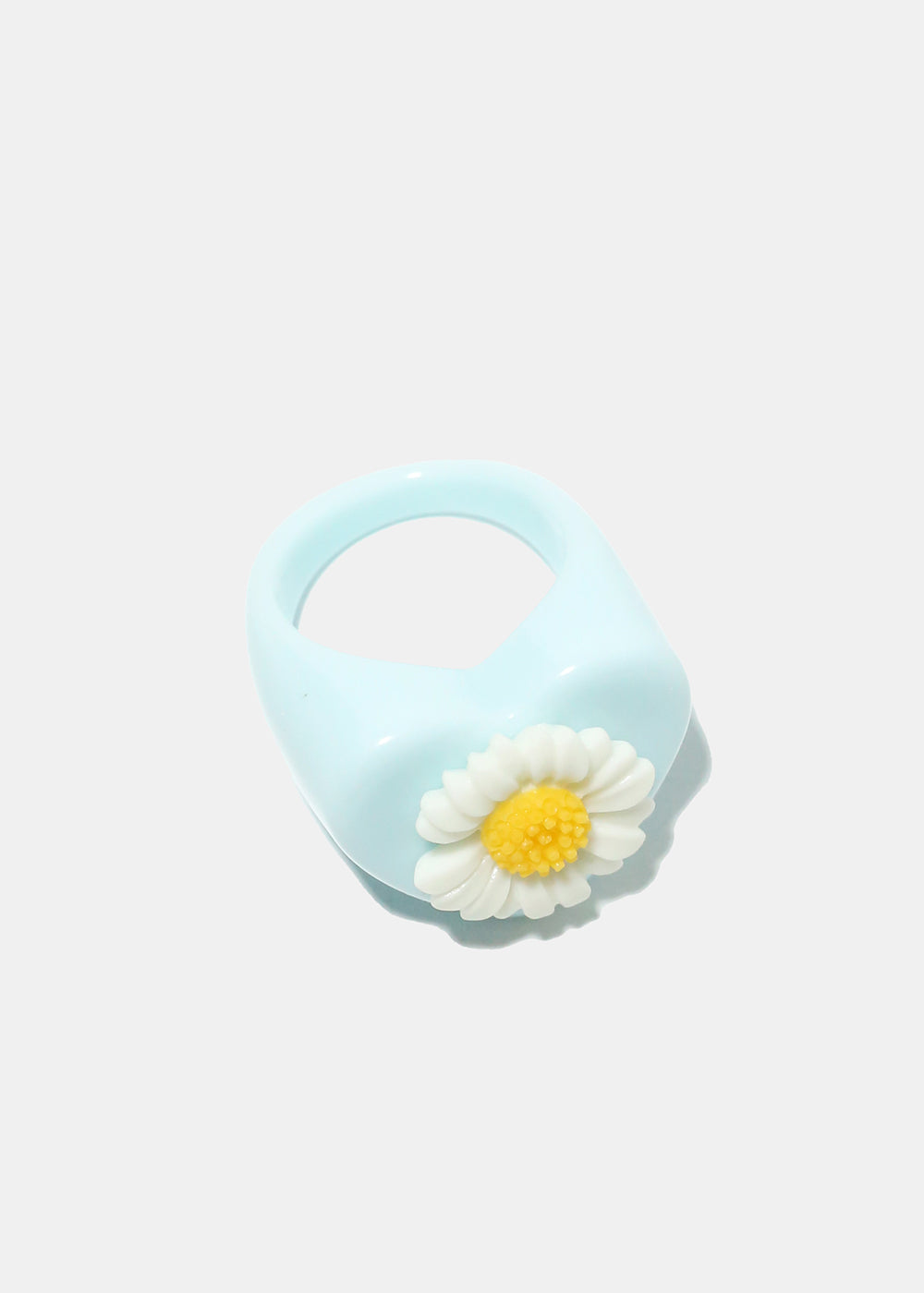 Flower on Heart Resin Ring