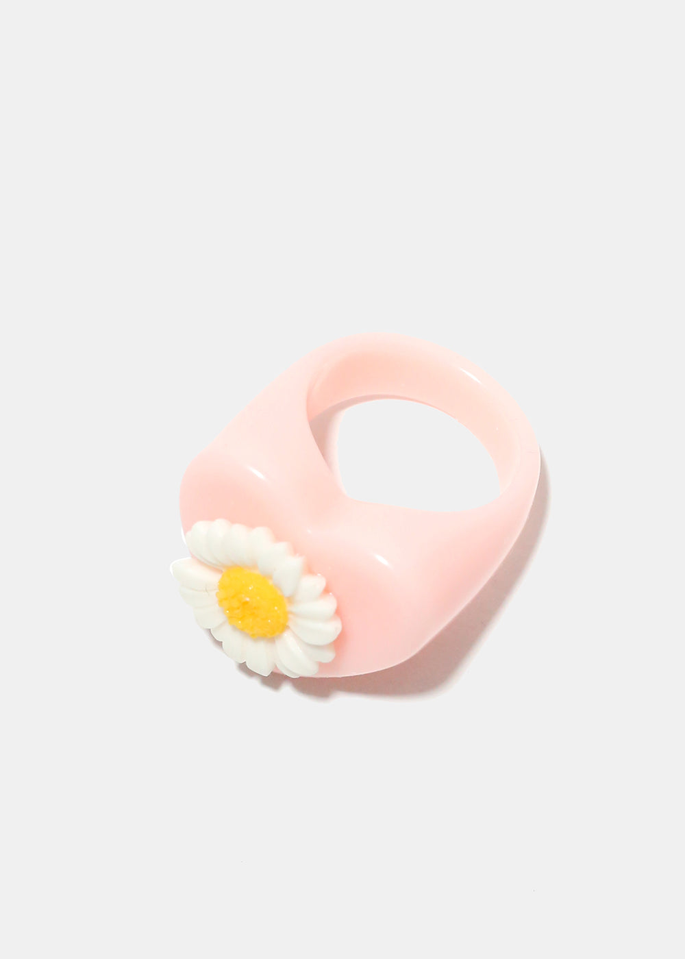 Flower on Heart Resin Ring