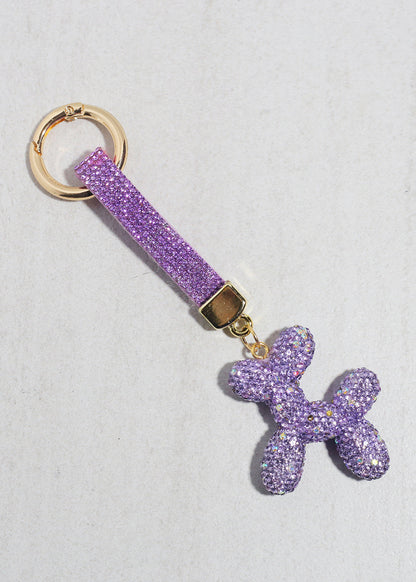 Glam Pup Rhinestone Keychain