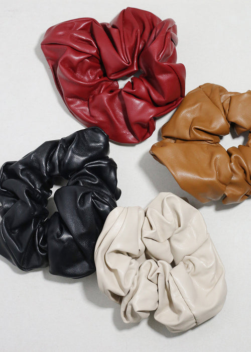Faux Leather Oversized Scrunchie