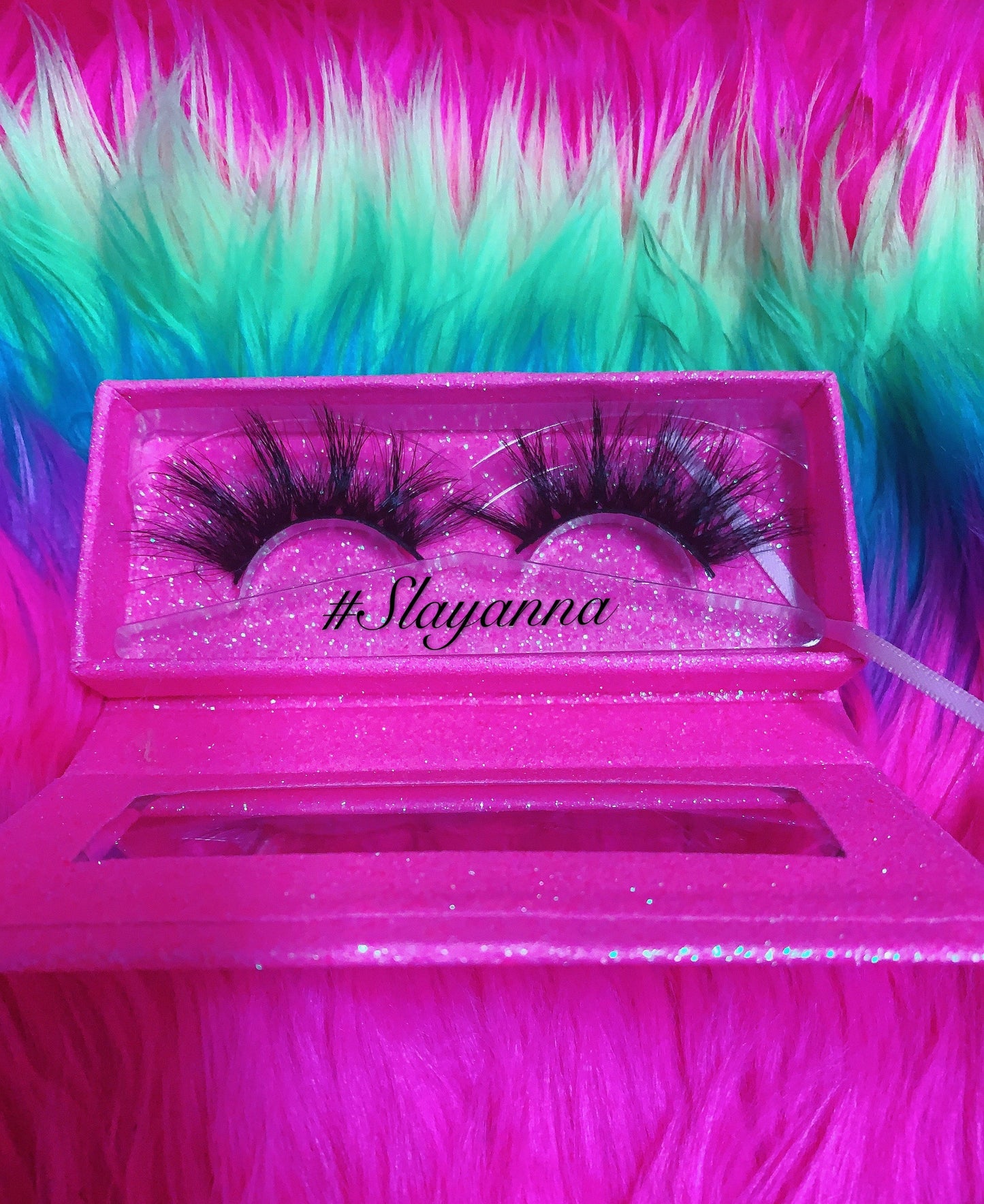 Inked Doll Cosmetics - #SLAYANNA 5D DreamDoll-LUXE Lash *PINK GLITTER* Glam MAGNET Case