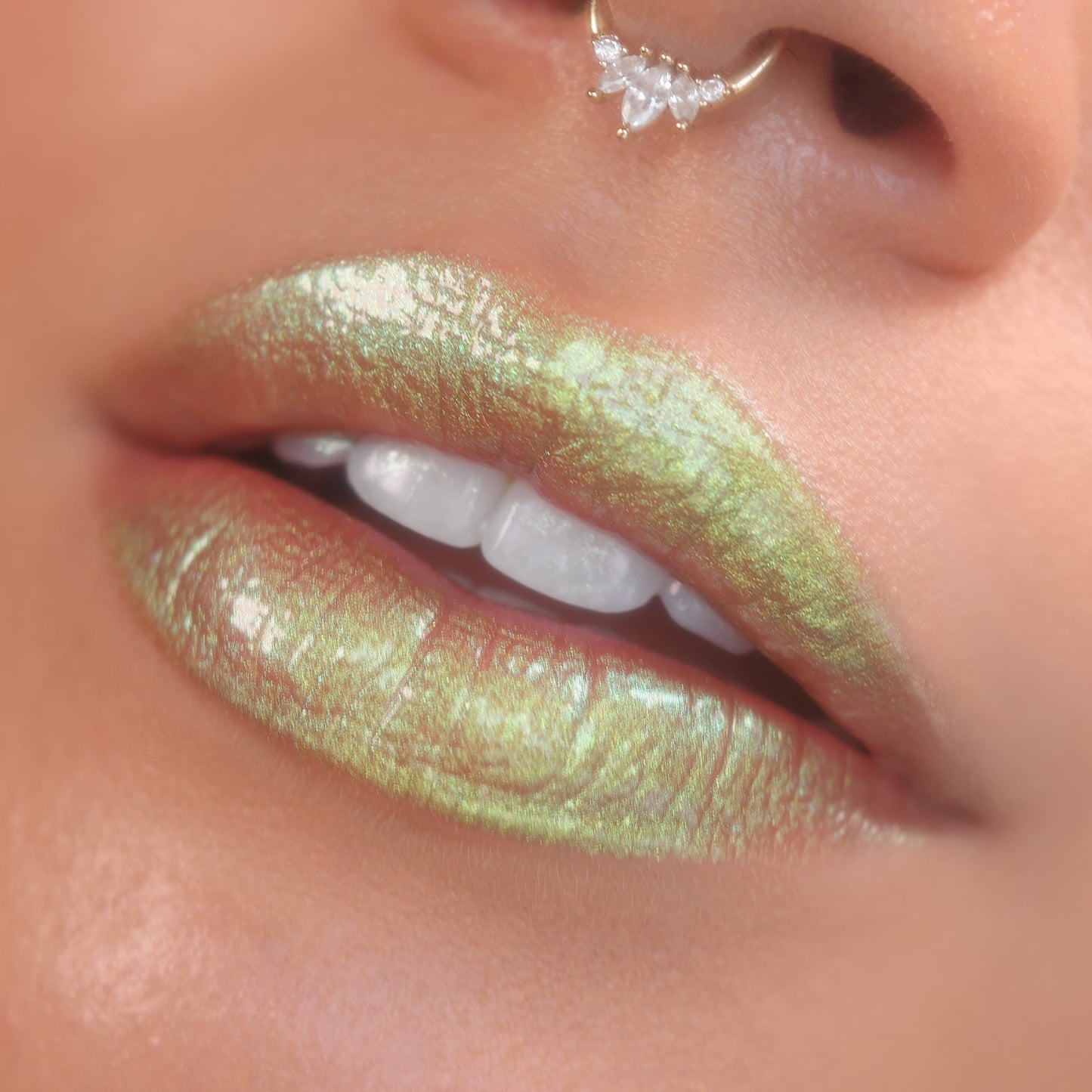 Vega Chroma Gloss (Green/Gold) - Multichrome Lip Gloss - Glisten Cosmetics