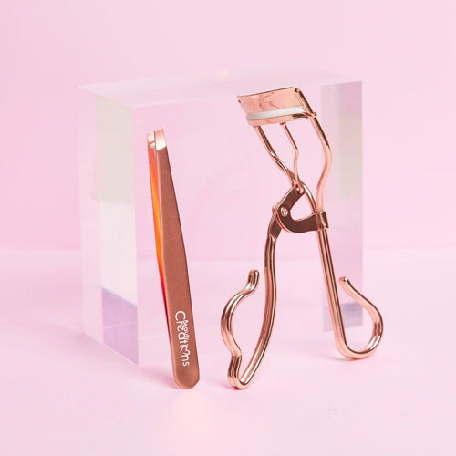 Rosegold Eyelash Curler and Tweezer Set