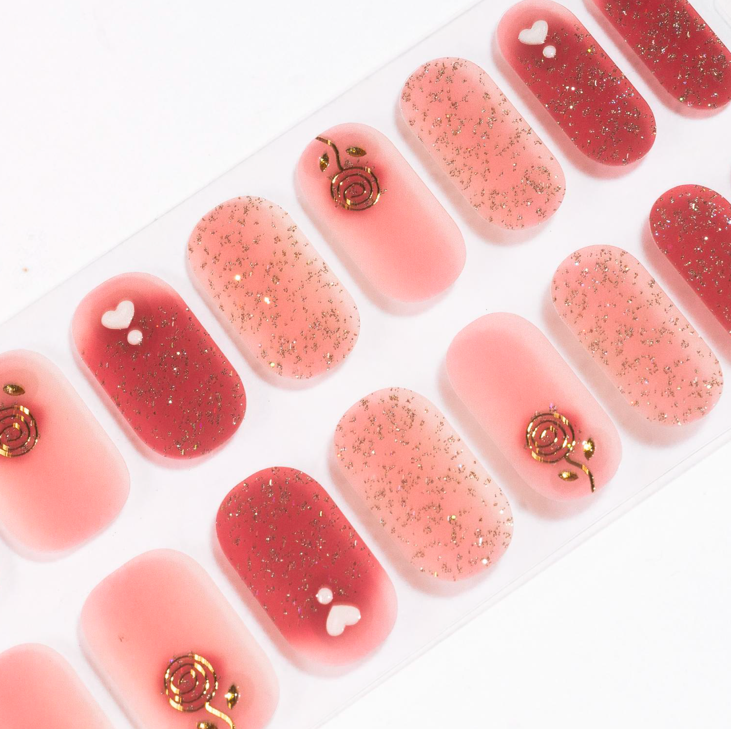 Candied Nails - Heart Rose Gel Nails
