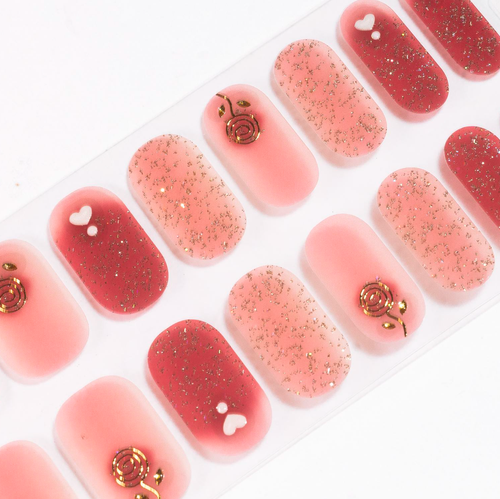 Candied Nails - Heart Rose Gel Nails